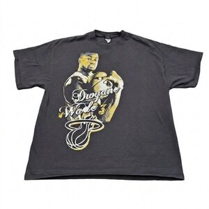 Dwyane Wade‎ Miami Heat Shirt UNK NBA Graphic Tee Black Gold Men's Size XL Y2K